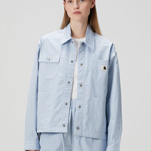 Carhartt WIP Women's Nota Shirt Jacket in Light Blue | Size Small - Picture 3 of 10